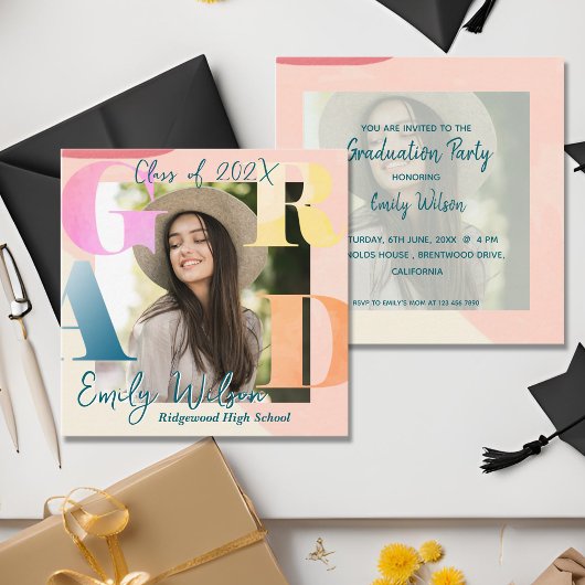 Classe de 2025 Mini Photo Graduation Invitation