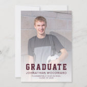 Classe de 2025 Photos Burgundy Grad Faire-part (Devant)