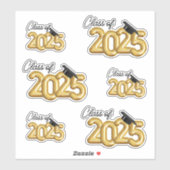 Classe de 2025 Sticker Graduation Set de 6 (Feuille)