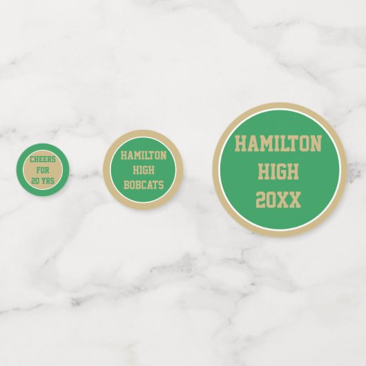 Classe de 20 ans Réunion table confetti (Devant)