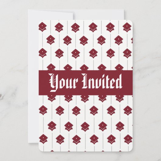 Classe de 20XX Grad Party Invitations - burgandy (Dos)
