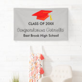 Classe de bannière rouge d'obtention du diplôme du (En situation)