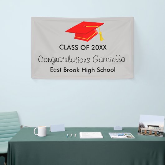 Classe de bannière rouge d'obtention du diplôme du (Salon professionnel)