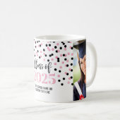 Classe de café rose noir de 2025 Mug (Devant droit)