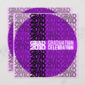 Classe De Diplôme De 2010 Faire-part Violet De Pol (Devant / Derrière)