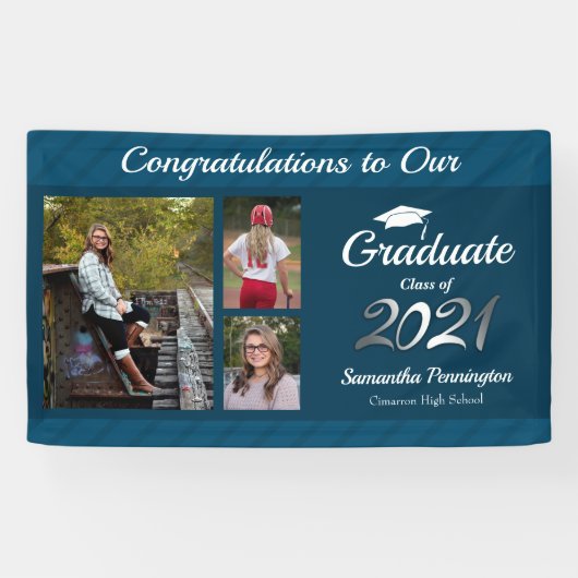 Classe de diplômes de 2021 Bannière Collage de pho (Horizontal)