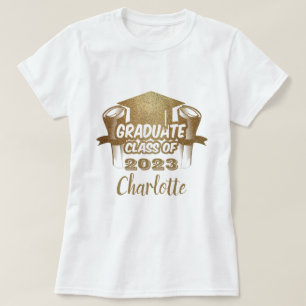 Classe de fin d'études de 2023 Gold Name T-Shirt
