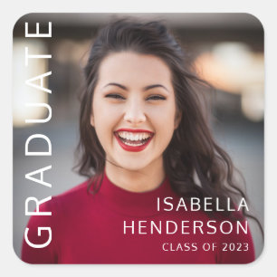 Classe De Graduation De 2022 Sticker Carré Photo