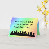 Classe de graduation - Silhouettes Carte à Personn (Fleur jaune)