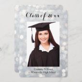 Classe de graduation Silver Sparkly Faire-part pho (Devant / Derrière)