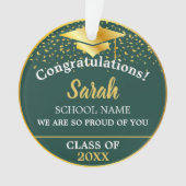 Classe De Graduation Vert Et Or De 2025 Nom Person (devant)