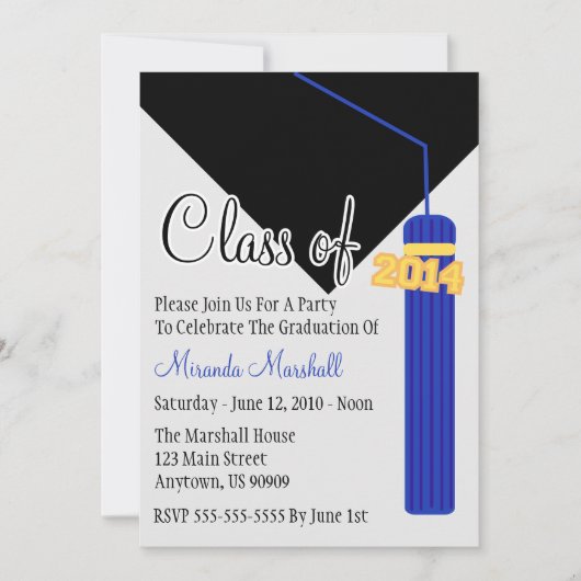Classe De Invitation De Diplôme De Tassel 2014 (Bl (Devant)