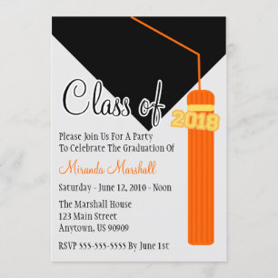 Classe De Invitation De Diplôme De Tassel 2018 (Or