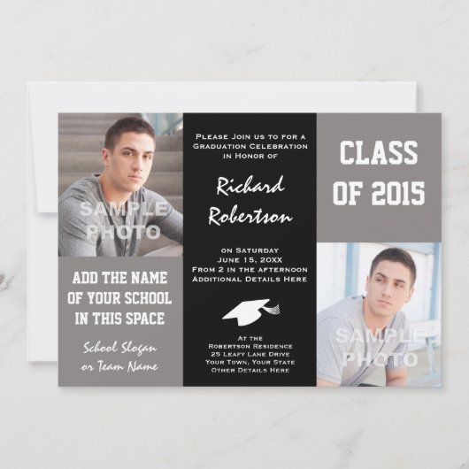 Classe de Invitations du Young Man's Graduation Pa (Devant)