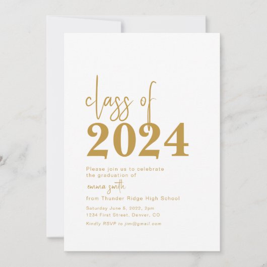 Classe de l'Invitation Faire-part de la fête de gr (Devant)