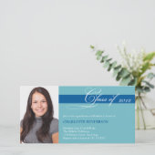 Classe de script bleu turquoise de faire-part de g (Debout devant)