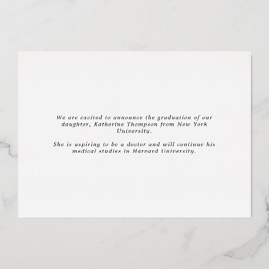 Classe de script moderne Faire-part photo (Verso)