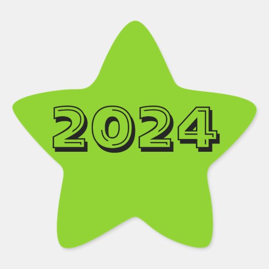 Classe de Sticker 2024 étoile verte jaune par Janz (Devant)