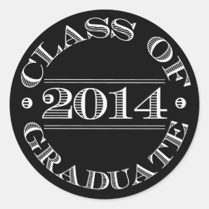 Classe de Sticker pour graduation 2014 Noir Blan