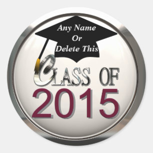 Classe De Stickers 2015 Maroon & Silver Graduation