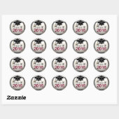 Classe De Stickers 2016 Maroon & Silver Graduation (Feuille)