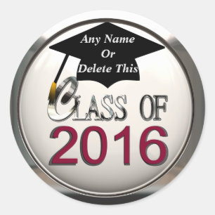 Classe De Stickers 2016 Maroon & Silver Graduation