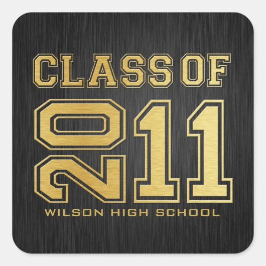 Classe de Stickers Graduation 2011 (noir/or) (Devant)