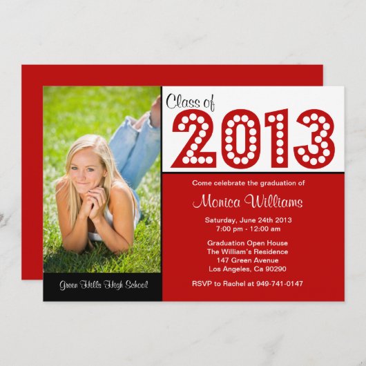 Classe des invitations du Parti de la graduation r (Devant / Derrière)