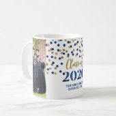 Classe d'or bleu de 2020 Photo Graduation Mug (Devant gauche)