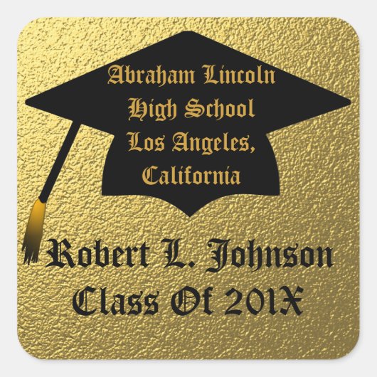 Classe D'Or Classy De Stickers De Graduation 20XX (Devant)