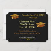 Classe d'or de l'année Grads Invitation de célébra (Dos)