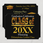 Classe d'or de l'année Grads Invitation de célébra (Devant / Derrière)