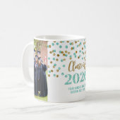 Classe d'or Turquoise de 2020 Photo Graduation Mug (Devant gauche)