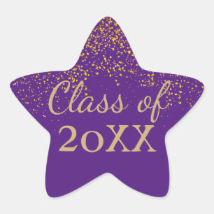 Classe d'or violet de 2017 Sticker de graduation