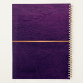 Classé élégant en cuir violet or monogrammed (Dos)