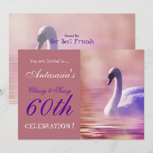 CLASSE ET IMPRÉVUE À 60 ANS INVITATION (Devant / Derrière)