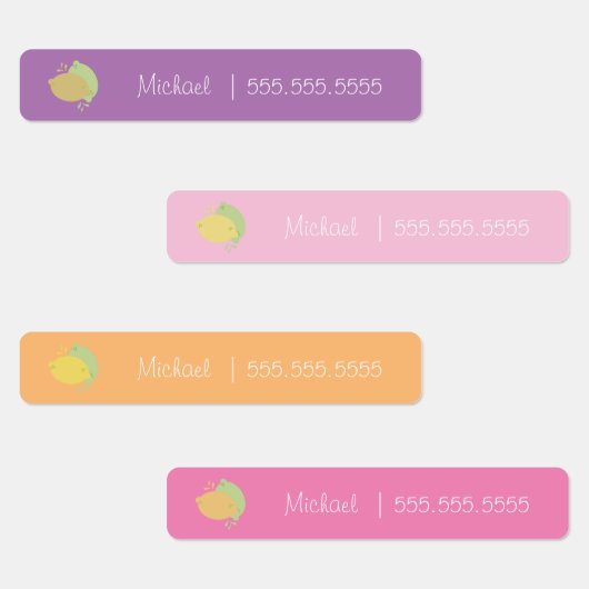 Classe Fruit Citron Déjeuner Nom Numéro Étiquette (Groupe)