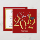 Classe géniale de 2012 invitations (rouge/or) (Devant / Derrière)