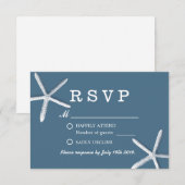 Classe Marine Blue Starfish Beach Wedding RSVP (Devant / Derrière)