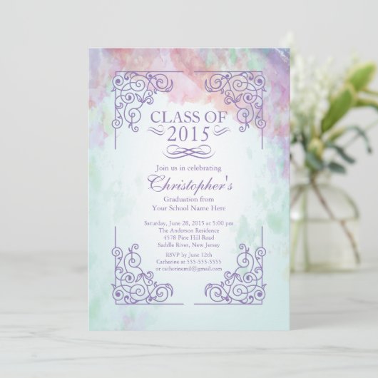 Classe moderne de 2015 Graduation Party Invitation (Debout devant)