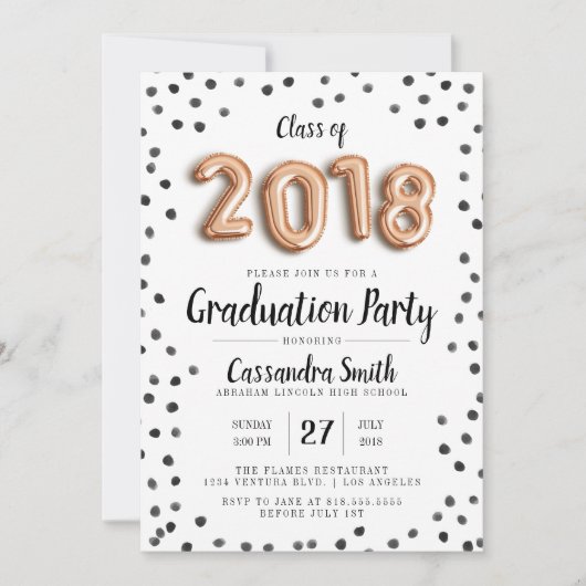 Classe moderne de 2018 ballons - invitation de (Devant)