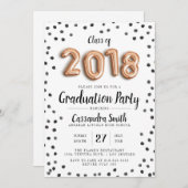 Classe moderne de 2018 ballons - invitation de (Devant / Derrière)