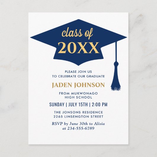 Classe moderne de 2024 Graduation Party Invitation (Devant)