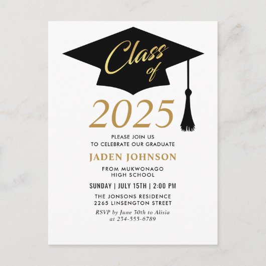 Classe moderne de 2025 Graduation Party Invitation (Devant)