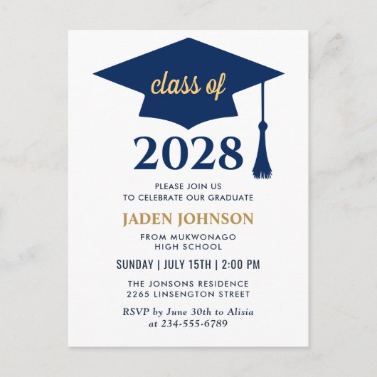 Classe moderne de 2025 Graduation Party Invitation (Devant)