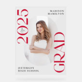 Classe moderne de 2025 Red Photo Graduation Welcom (Recto)