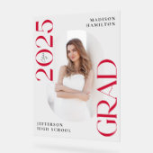 Classe moderne de 2025 Red Photo Graduation Welcom (Angle)