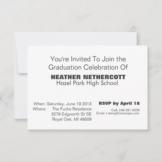 Classe moderne de carte d'obtention du diplôme de (Devant)