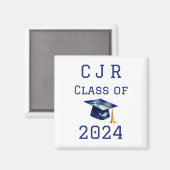 Classe Monogramme personnalisée de 2024 Magnet ble (Recto/Verso)