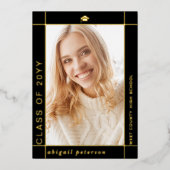 Classe noire de faire-part de feuille de graduatio (Recto)